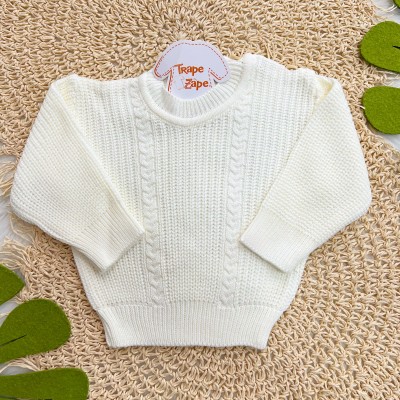 Blusa de Linha Ponto Alto Fechado - Off White